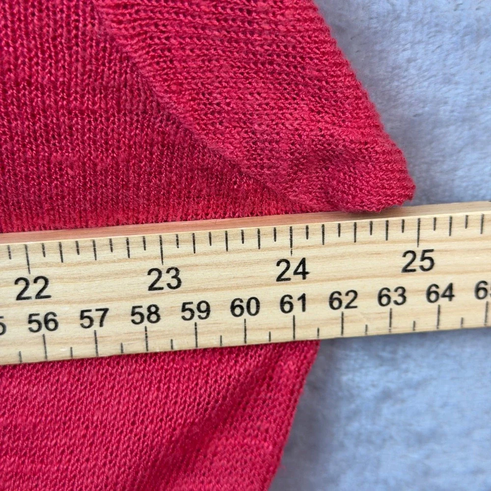 J. Jill Knit Top Womens 2X Red Shoulder Button Linen Blend 3/4 Sleeve Sweater - Picture 9 of 14